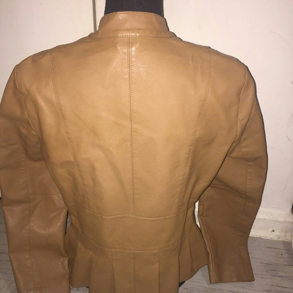 Baccini Jackets & Coats | Baccini Leather Flared Jacket | Poshmark